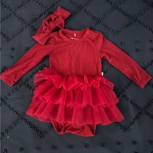 Posh Peanut Vibrant Red Baby Outfit